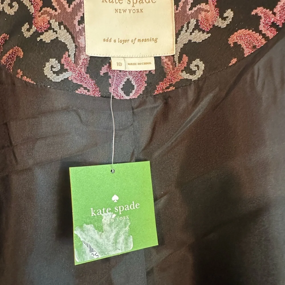 Kate Spade Tapestry Jacquard Jacket Coat Size 10 NEW with Tag